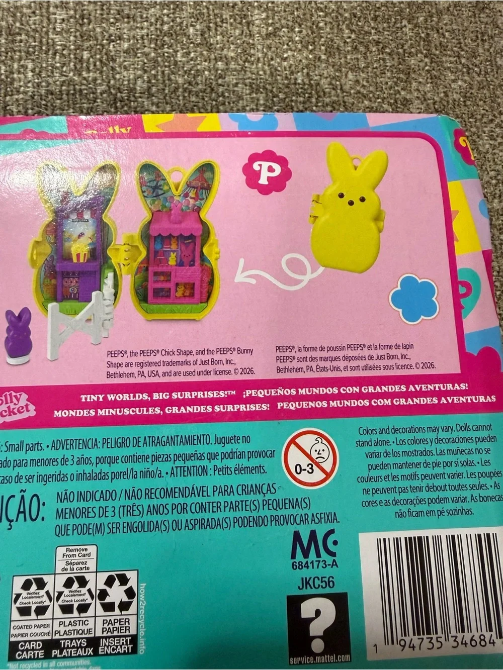 Mattel Polly Pocket Peeps Bunny Playset